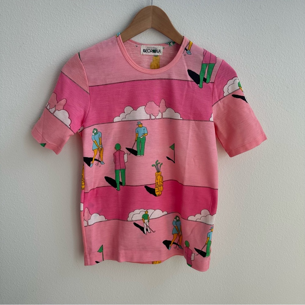 Vintage Pink Retro Golfing Tee
